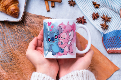 Порцеланова чаша за деца със Стич и Ейнджъл/Stitch and Angel